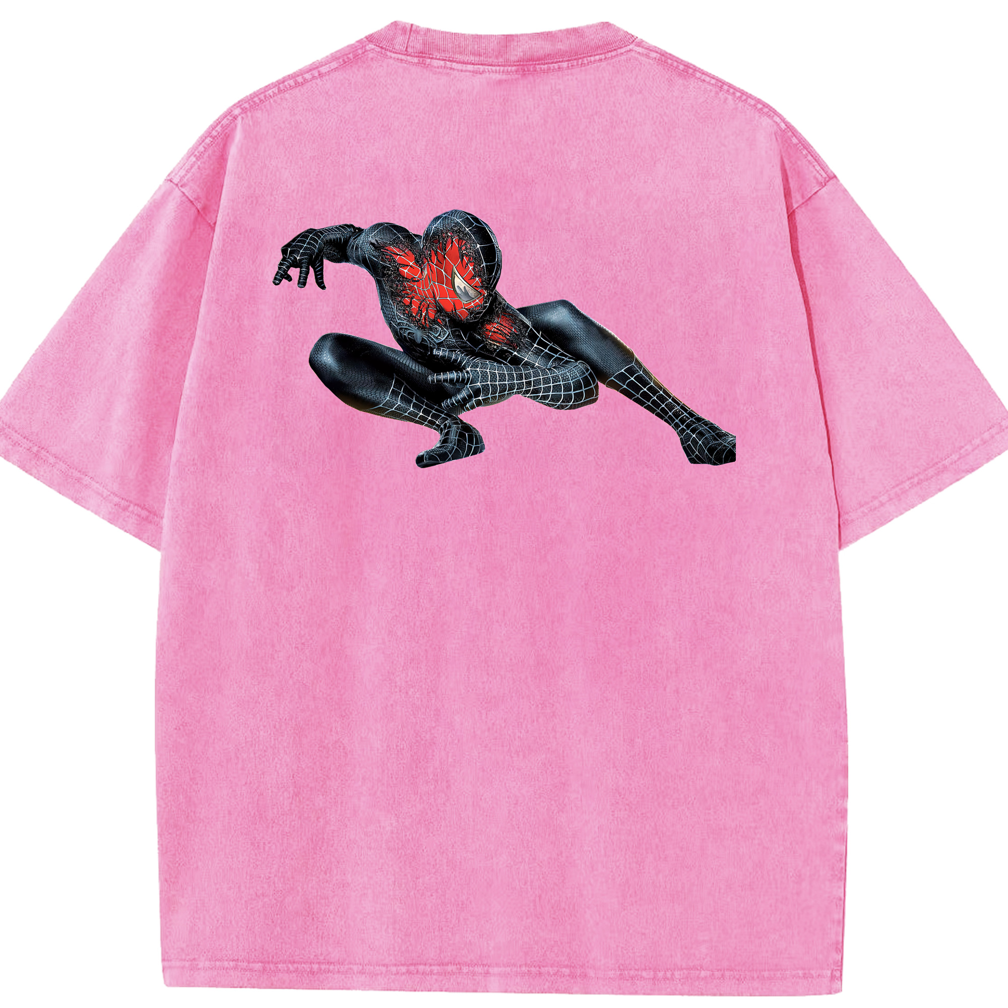 （画像用） Spider Man スパイダーマン 綿100% ヴィンテージ風 半袖Tシャツ（背面プリント）
